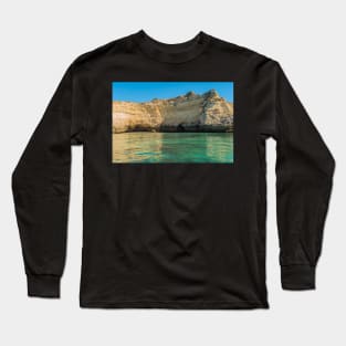 Scenic golden cliffs near Alvor, Portimao, Algarve Long Sleeve T-Shirt